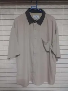 ポップコーン グラフィック　ワークシャツ　Ｌ　半袖シャツ　古着