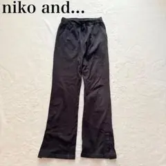 【ニコアンド】フレアパンツ（M）裾スリット ウエストゴム カジュアル シンプル