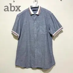 abx ポロ襟ダンガリーシャツ　メンズ半袖　Lサイズ