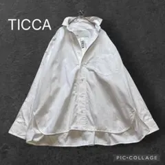 美品 TICCA 半袖 スクエアビッグシャツ プルオーバー 日本製 白 F 美品 TICCA 半袖 スクエアビッグシャツ プルオーバー 日本製 白 F