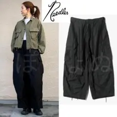 Needles ヒザデルパンツ L 25ss ブラック needles 24ss H.D ヒザデルパンツstudious 別注黒25