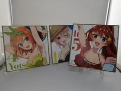 五等分の花嫁∽ 入場者特典 一花 四葉 五月 描きおろし ミニ色紙 水着ver.