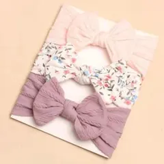 3個セット ヘアバンド リボン 花柄 バースデーフォト 新品