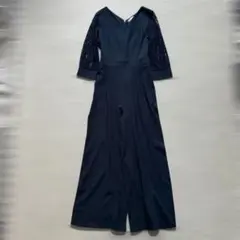 Lace Ladies レースレディース　レース五分袖ワイドパンツドレス　M