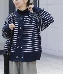 FORK＆SPOON　ラゲットリブボーダーカーディガン／アーバンリサーチドアーズ