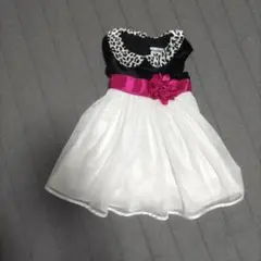 レオパード柄襟のドレス 3T