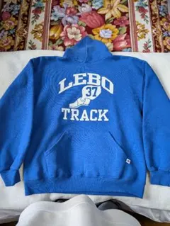 USA製 90s' Russel Athletic パーカー 短丈 青 ブルー