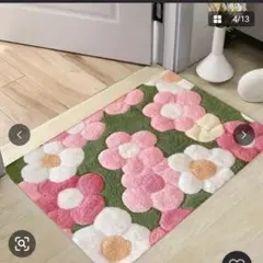 北欧、お洒落フラワーマット、バス、キッチン、玄関マット、滑り止め、40×60