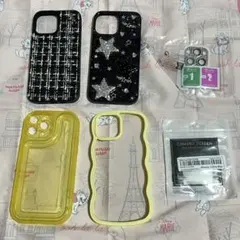 iPhone13promax ケース スマホケース 星 黒 ブラック ツイード