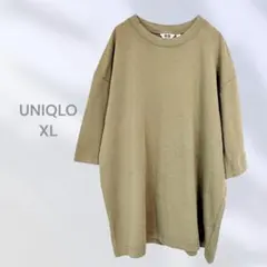 UNIQLO 半袖カットソー　Tシャツ　カーキ　カジュアル　シンプル　ベーシック