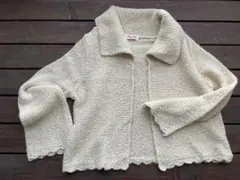 混アルパカ 長袖 ニット ボレロ