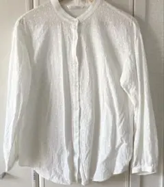 Techichi TERRASSE テチチテラス 刺繍ホワイト長袖シャツブラウス