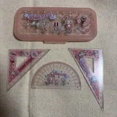 メゾピアノmezzo piano☆三角定規・分度器・ケース付きセット☆