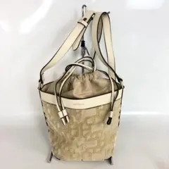 MARELLA マレーラ 巾着ショルダーバッグ ベージュ スエード調 型押しのサムネイル