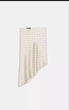 zara ドットプリント柄アシンメトリーサテンスカート S 新品 ザラ
