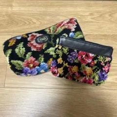 FILLER 花柄ポーチ&ミニポーチ　（黒）