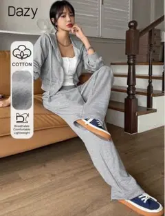 Dazy スウェット セットアップ L ライトグレー パーカー パンツSHEIN