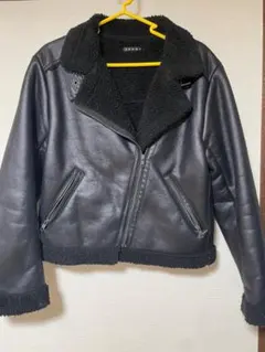 INGNI ブラック　ボア　ライダースジャケット　ブラック レザージャケット