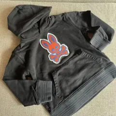 Psycho Bunny 黒いパーカー USサイズ5/6 XS