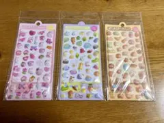 可愛いキャラクターぷくぷくシール3シートセット