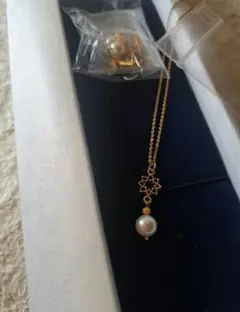 アコヤ真珠　925デザインネックレス　イヤリングセット