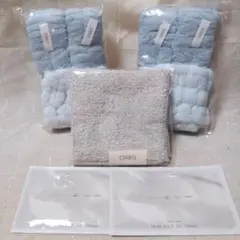 オルビス　吸水ヘアバンド&アームバンド＋ハンドタオル＋マスク２枚　　全て未使用！のサムネイル