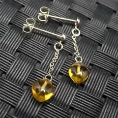 1点限★SV925チェーンピアス・シトリン