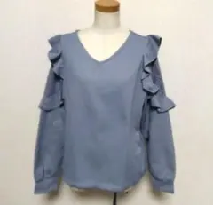 ゆったりフリル袖 裏起毛カットソー/XL