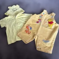 Disney プーさん フード付きロンパースセット 80cm