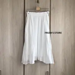 FREAK’S STORE インド綿ミモレ丈フレアスカート 白のサムネイル