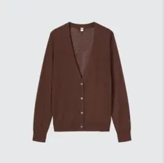 UNIQLOユニクロ　ライトVネックカーディガン　ブラウン　Lサイズ