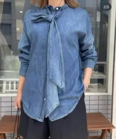 setia ボウタイデニムシャツ