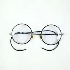 アンティーク 丸メガネ 黒セル巻 度入り 昭和初期 当時物 - メルカリ