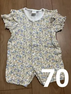 バースデイtete a tete 花柄ロンパース 70