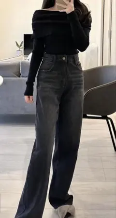 GRL ストレートデニムパンツ