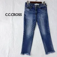 【シークロス】スキニーデニム パンツ カットオフ ブルーのサムネイル