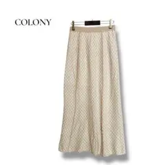 コロニー ロングニットスカート F ベージュ 綿混 ウエストゴム きれいめ 春のサムネイル