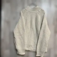 【GUジーユー】ケーブルニット タートルネック セーター 長袖 アイボリー