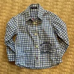 ミキハウス　Black Bear シャツ ブラウス　日除　100サイズ　長袖　青