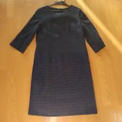 ネイビー 長袖 ワンピース