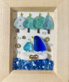 シーグラスアート　ハッピーデー♪ おやこ♪クリスマス