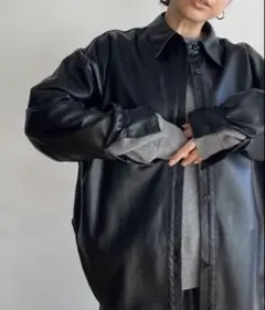 美品searoomlynn Soft Stretch ECOレザーオーバーシャツ