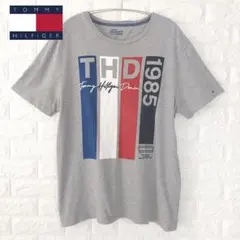 トミーヒルフィガー　デニム　ビッグプリント　ロゴ刺繍　L