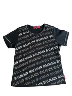 BALMAIN ロゴ総柄 半袖Tシャツ ブラックのサムネイル