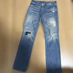 ダメージ加工ブルーデニム 30インチ