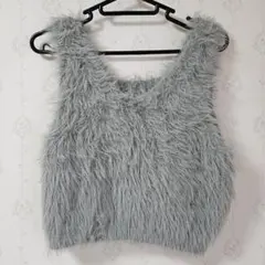 グレー　ファー　ビスチェ　ベスト