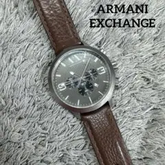 ARMANI EXCHANGE ビッグフェイス 腕時計 クロノグラフ 本革ベルトのサムネイル