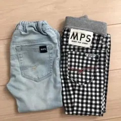 MPS チェック柄 ロングパンツ 100cm
