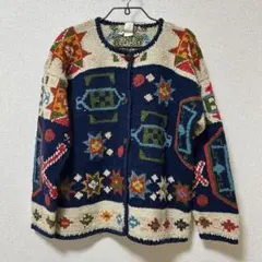 古着 ヴィンテージ ニット ウール100% カウチン ホリデー クリスマス 毛