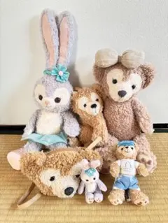 ディズニーぬいぐるみ6点セットダッフィーシェリーメイ、ステラルー